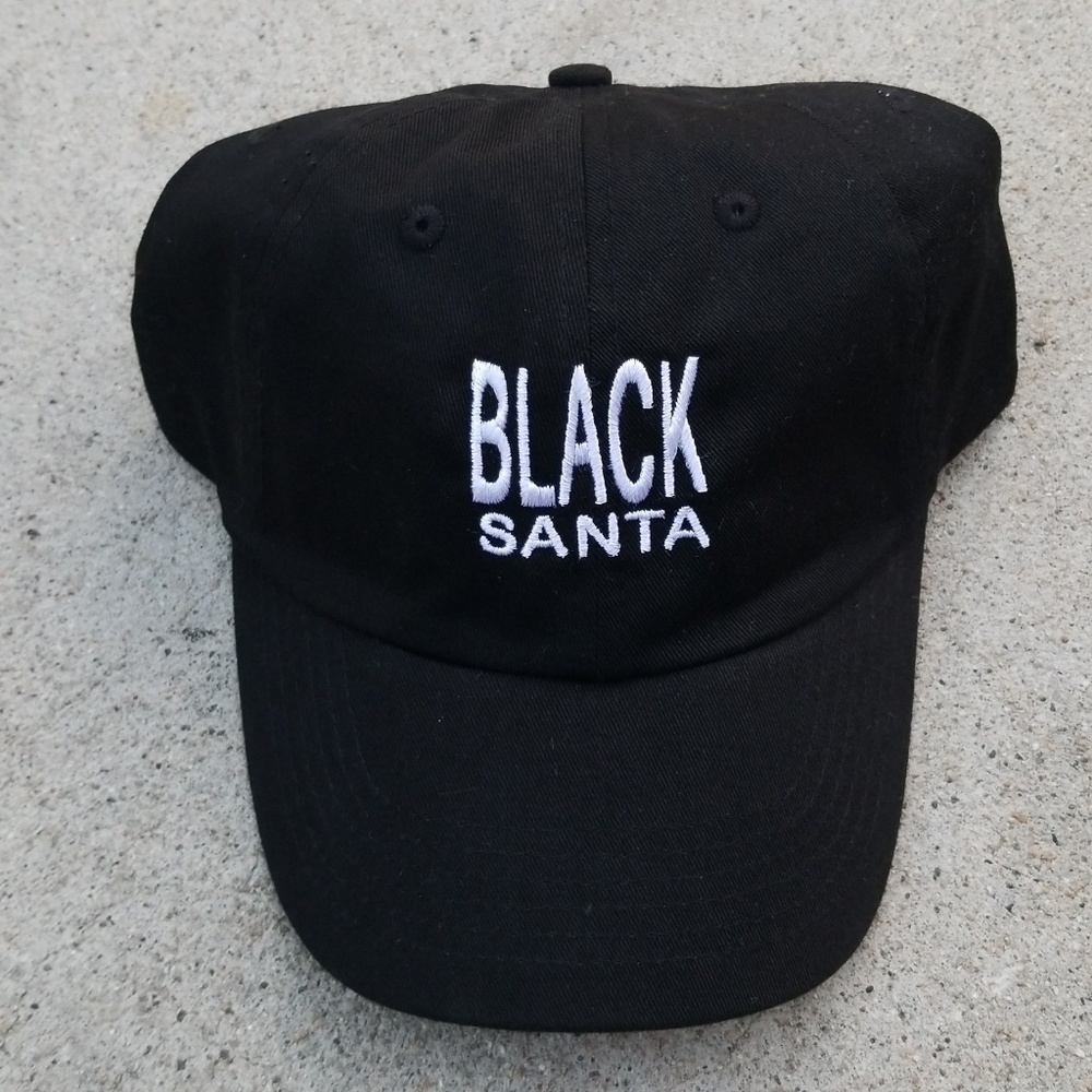 Black Santa  Unstructured Dad Embroidered